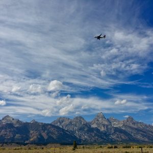 Flying over the Tetons