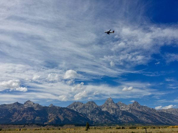 Flying over the Tetons
